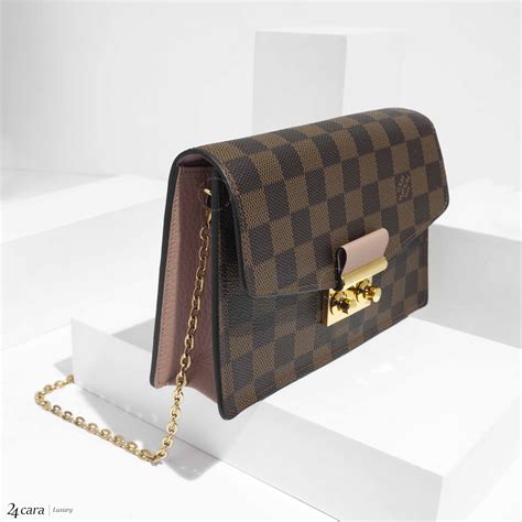 louis vuitton damier ebene croisette wallet on chain
